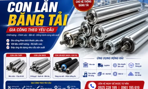 Con lăn băng tải công nghiệp| Thông số, Báo giá & Cách chọn