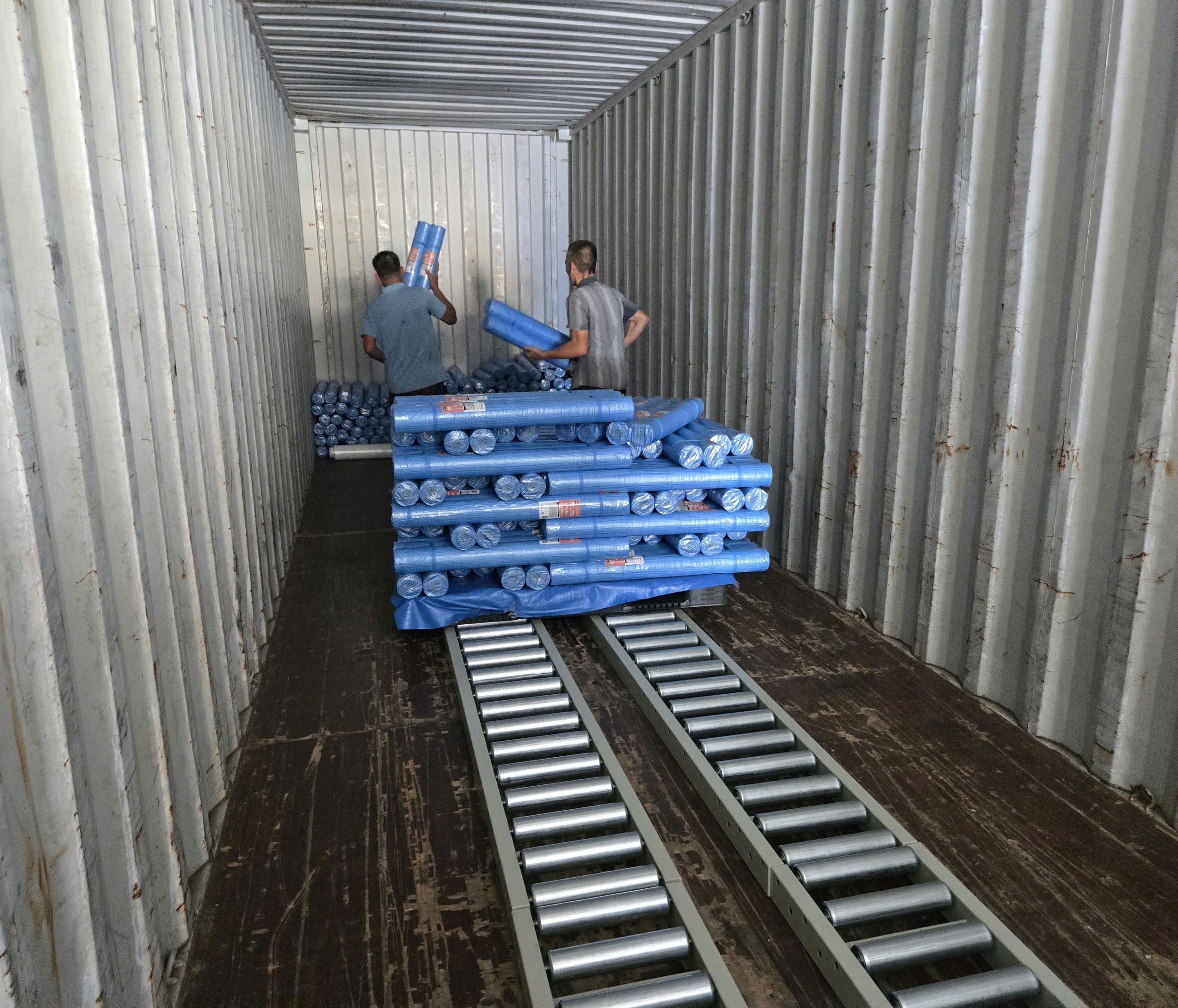 Dàn Con Lăn Xuống Hàng, Xếp Hàng Vào Container