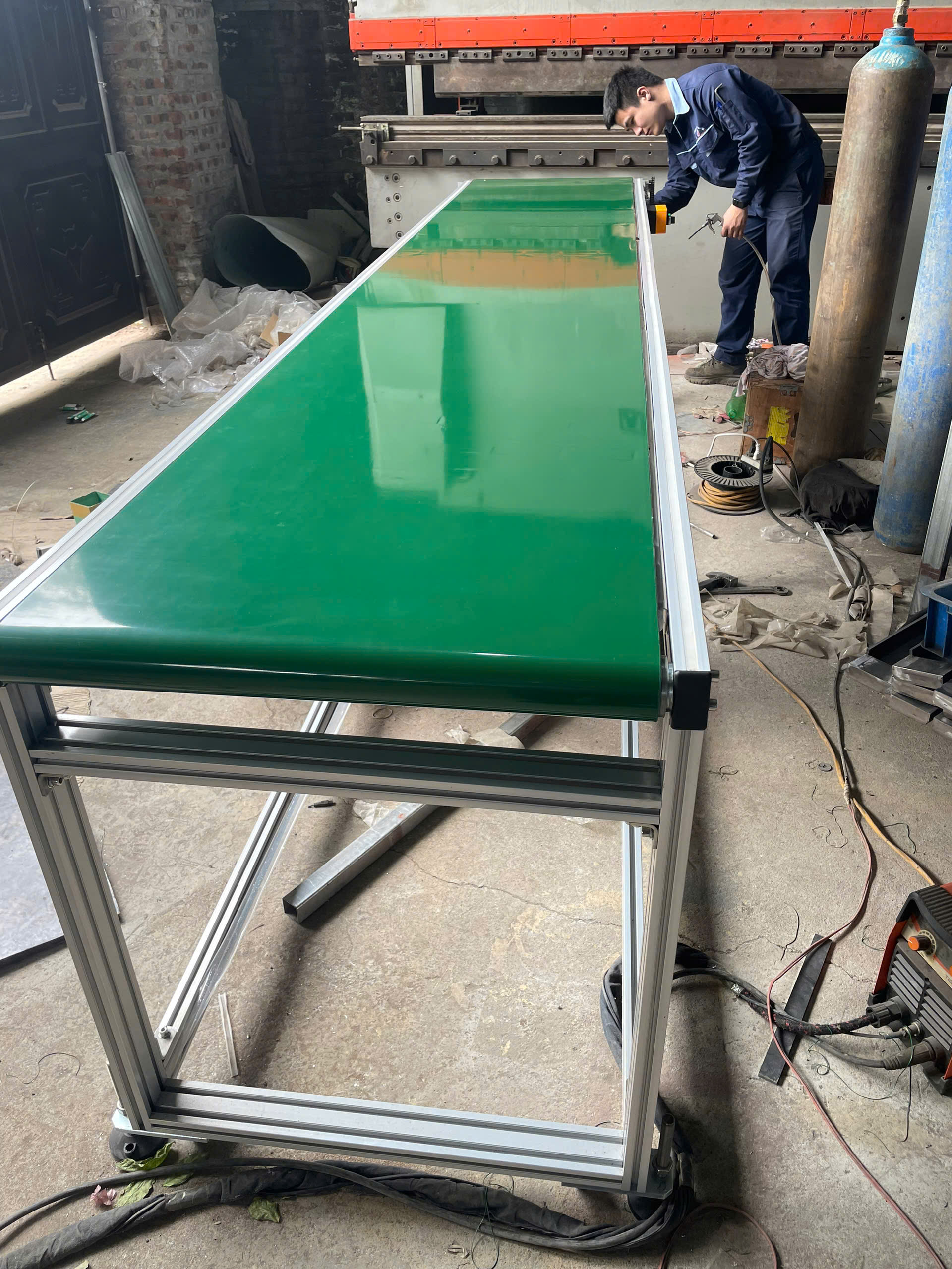 Băng tải PVC xanh