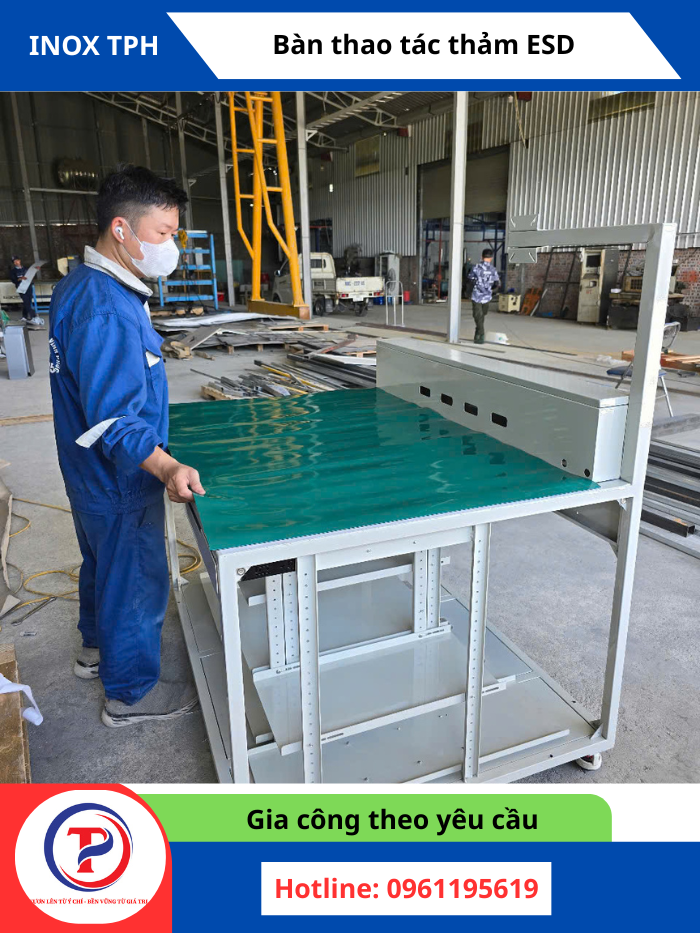 Báo giá bàn thao tác sơn tĩnh điện dán thảm ESD Phú Thọ mới nhất 2026