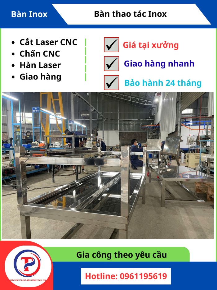 Ban thao tac inox
