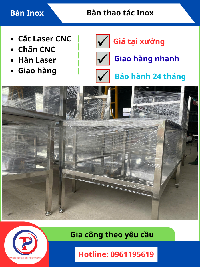 Ban thao tac inox