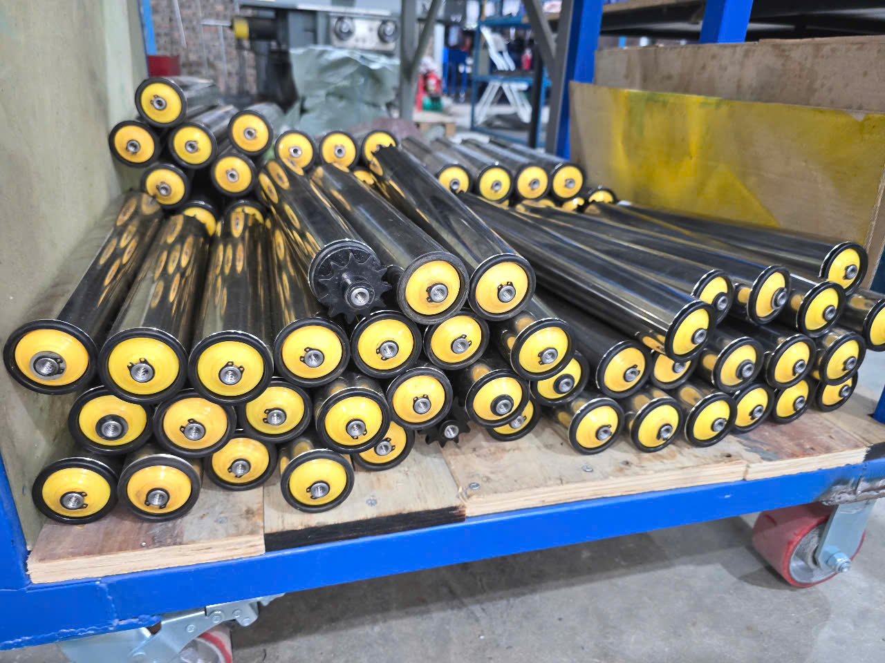 Con lăn inox 304 dùng trong hệ thống băng tải