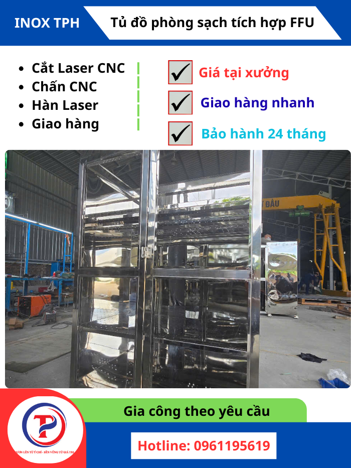 Tủ Đồ Phòng Sạch Tích Hợp FFU Inox 304 Cao Cấp