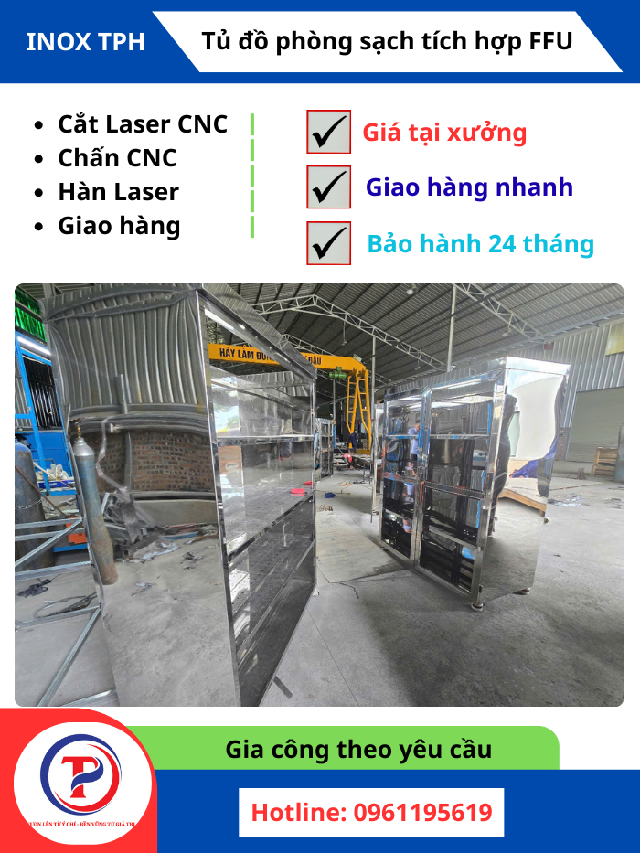 Tủ Đồ Phòng Sạch Tích Hợp FFU Inox 304 Cao Cấp