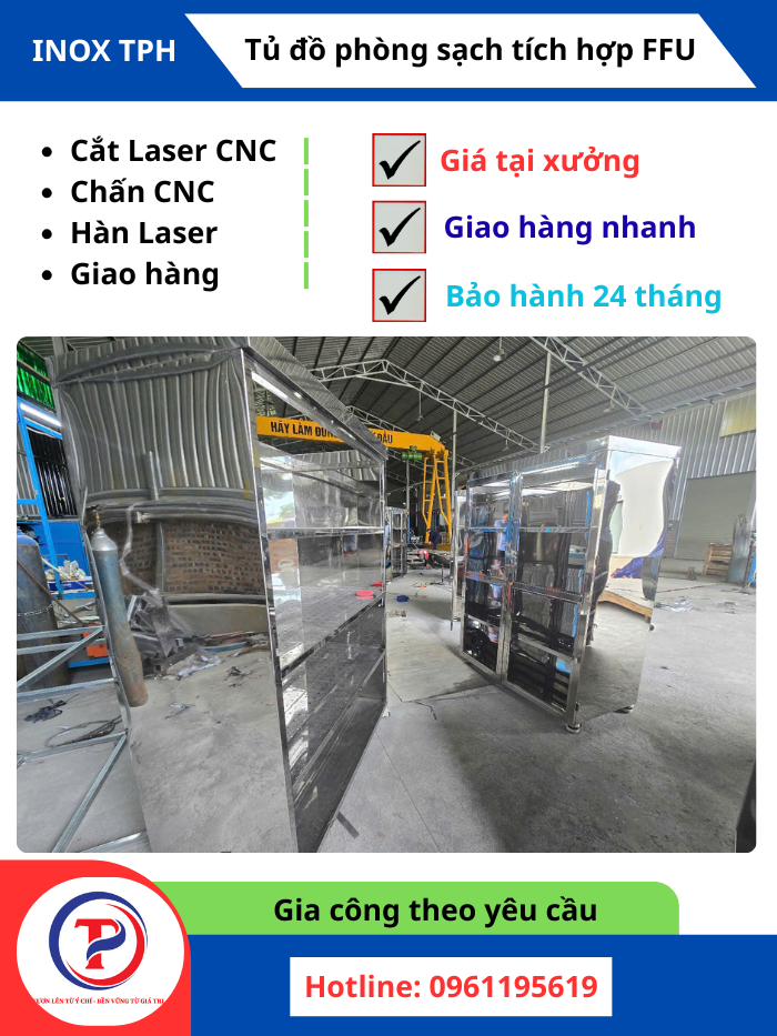 Tủ Đồ Phòng Sạch Tích Hợp FFU Inox 304 Cao Cấp