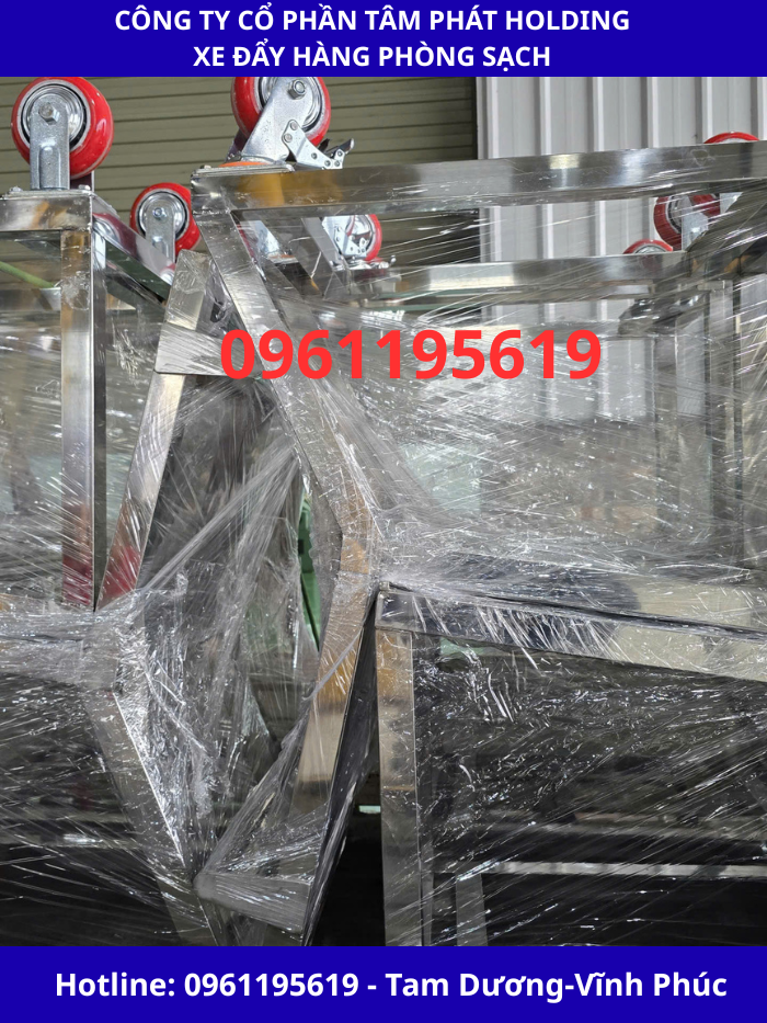Bàn Thao Tác Inox 2 tầng - Xe hàng xe AGV - Bàn Inox 304