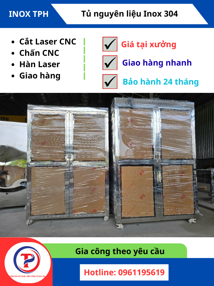 Mua Tủ Nguyên Liệu Inox 304 Ở Đâu Uy Tín, Giá Tại Xưởng?