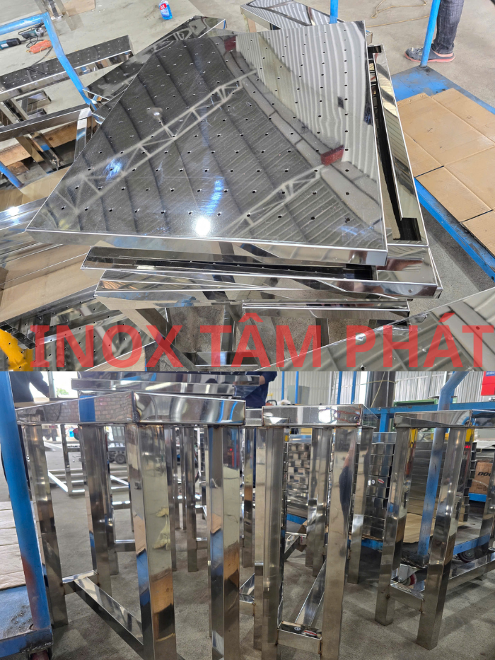 Bàn thao tác inox đục lỗ phòng sạch
