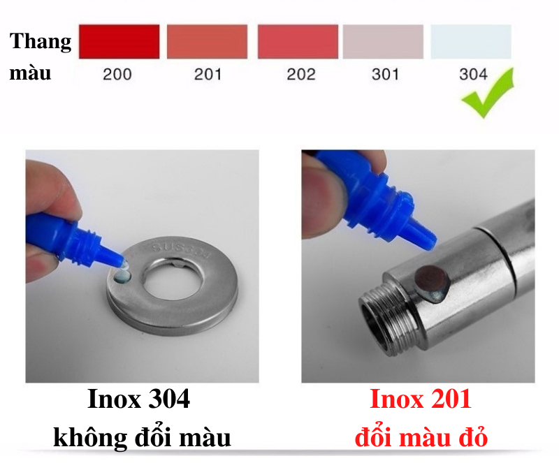  Phân biệt Inox 304 và 201